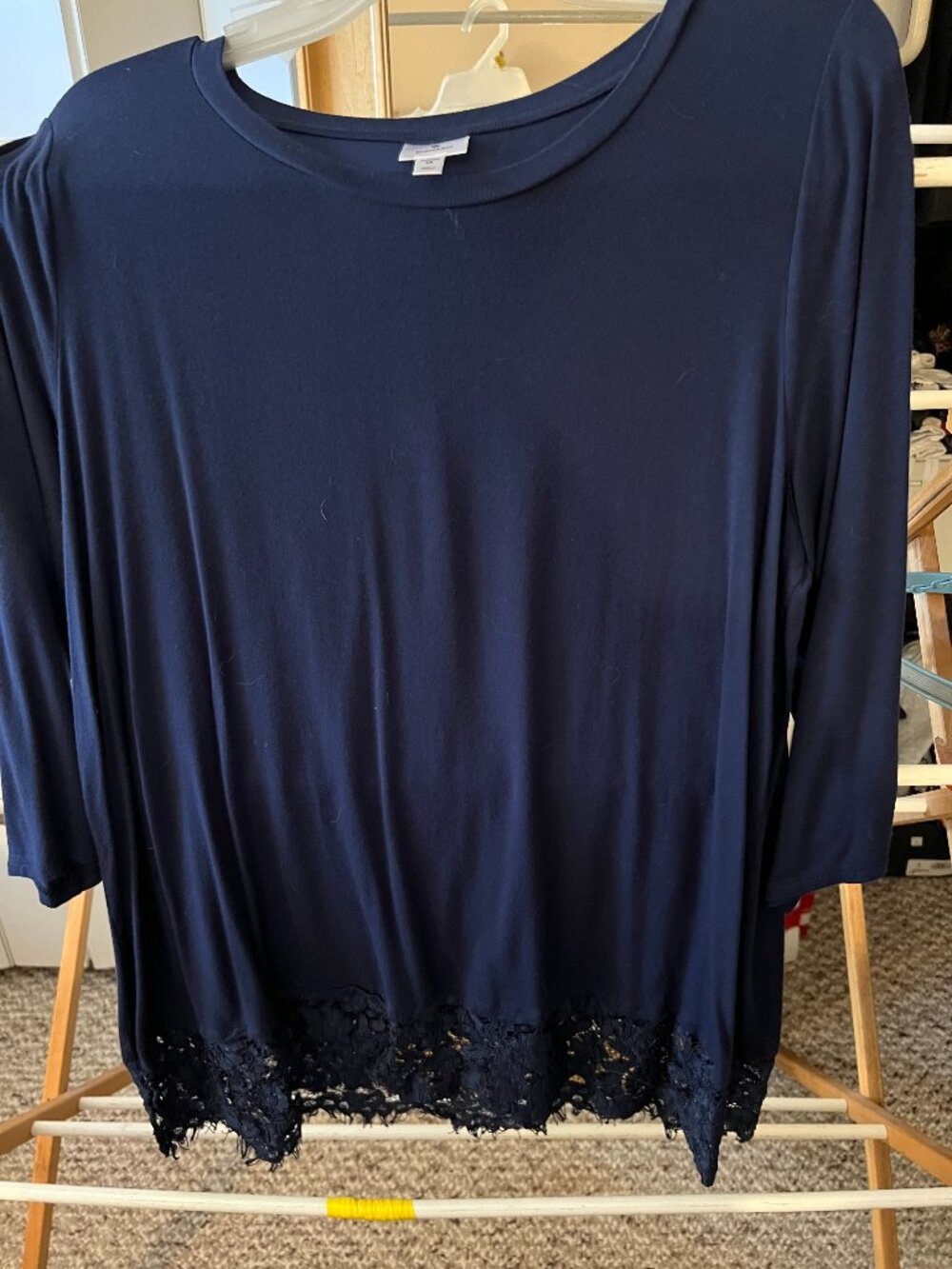 Dressbarn Navy Lace-Hem Tunic – 1X